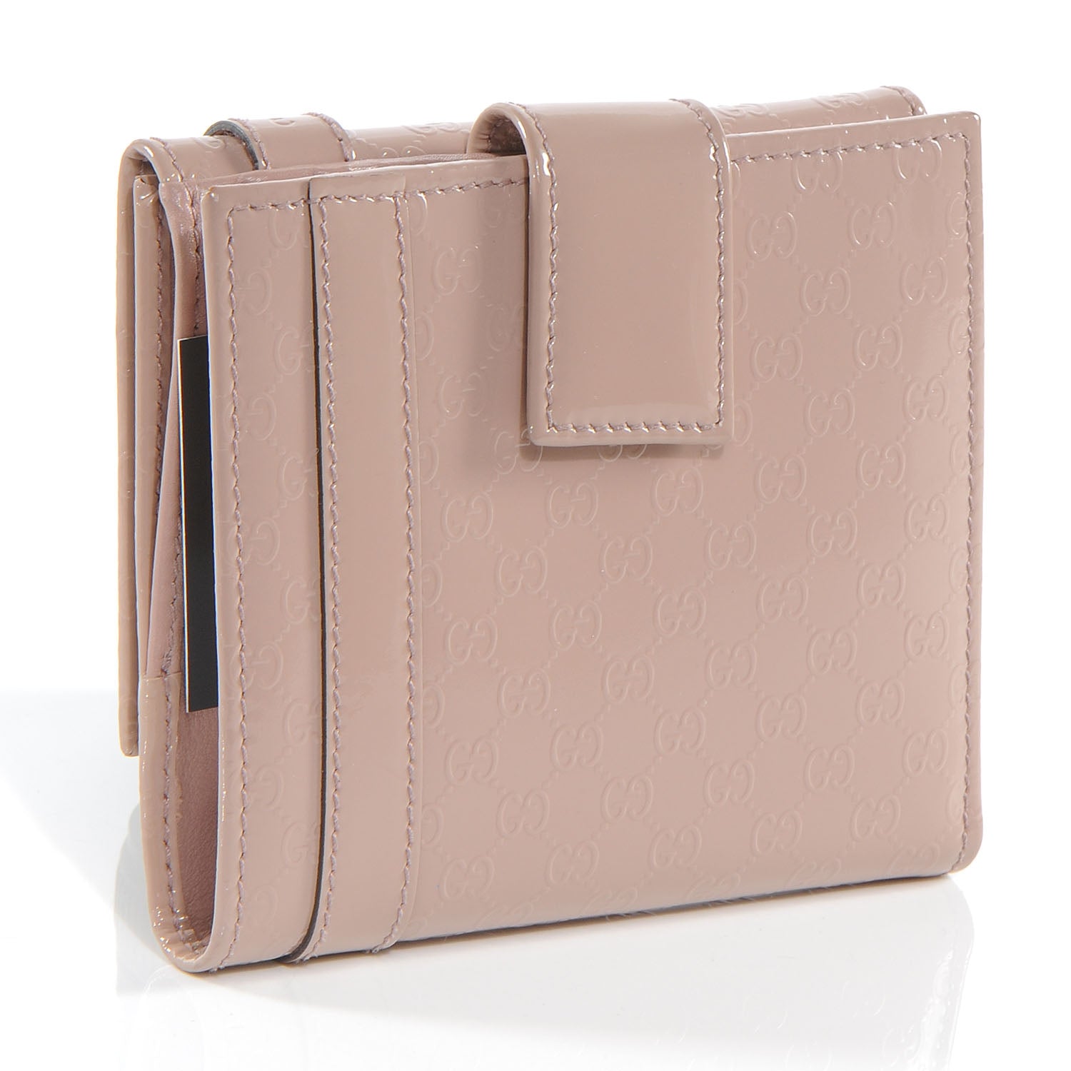 Gucci Patent Microguccissima Nice French Flap Wallet Dark Cipria 3 of 8