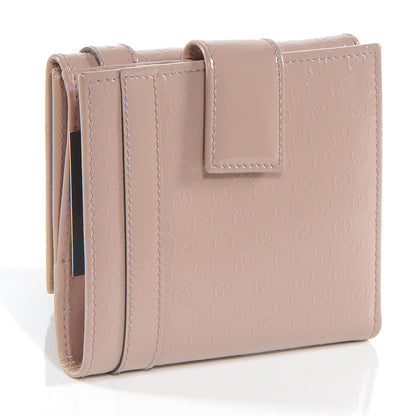 Gucci Patent Microguccissima Nice French Flap Wallet Dark Cipria 3 of 8