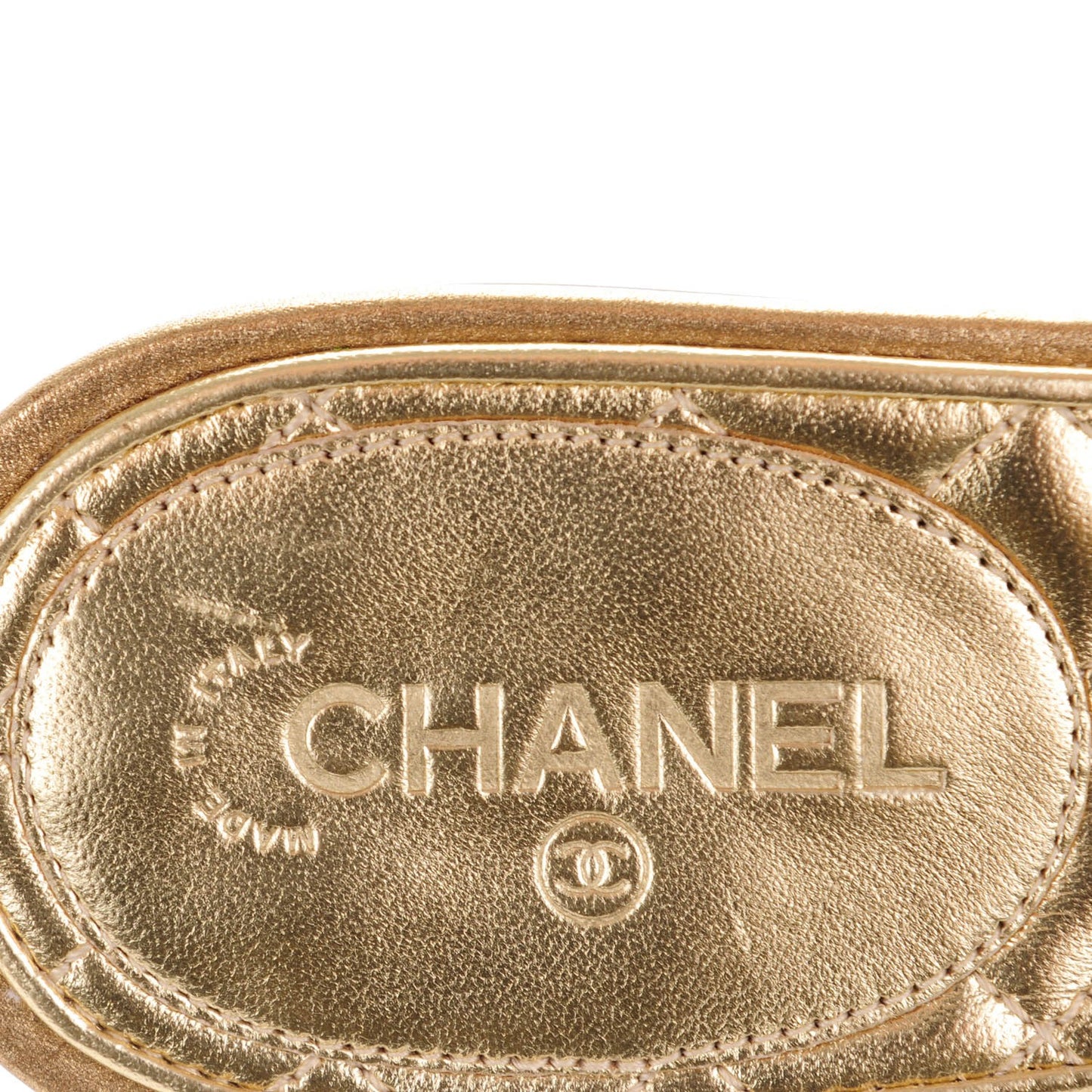 Metallic Calfskin Jeweled Sandals 37.5 Gold