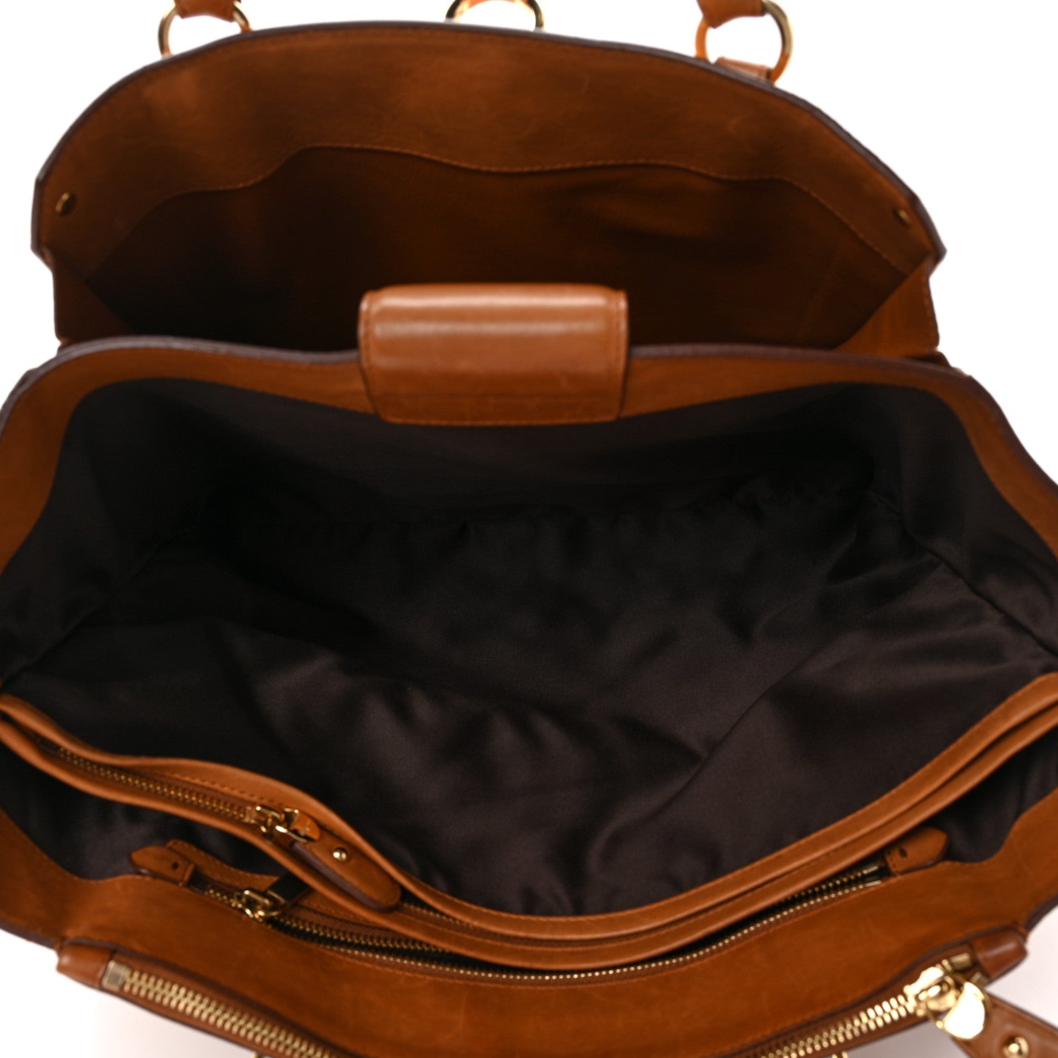 Salvatore Ferragamo Calfskin Gancini Shopping Tote Chestnut 5 of 8