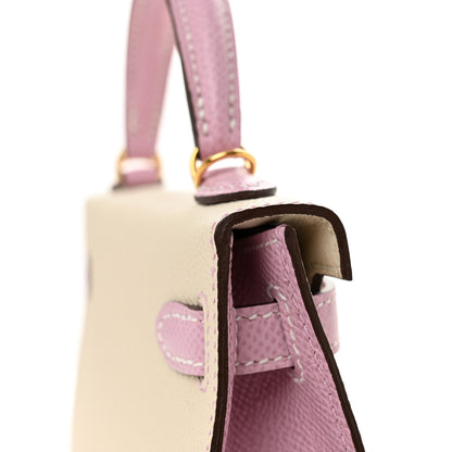 Hermes Epsom Horseshoe Mini Kelly Sellier 20 Craie Mauve Sylvestre 13 of 16