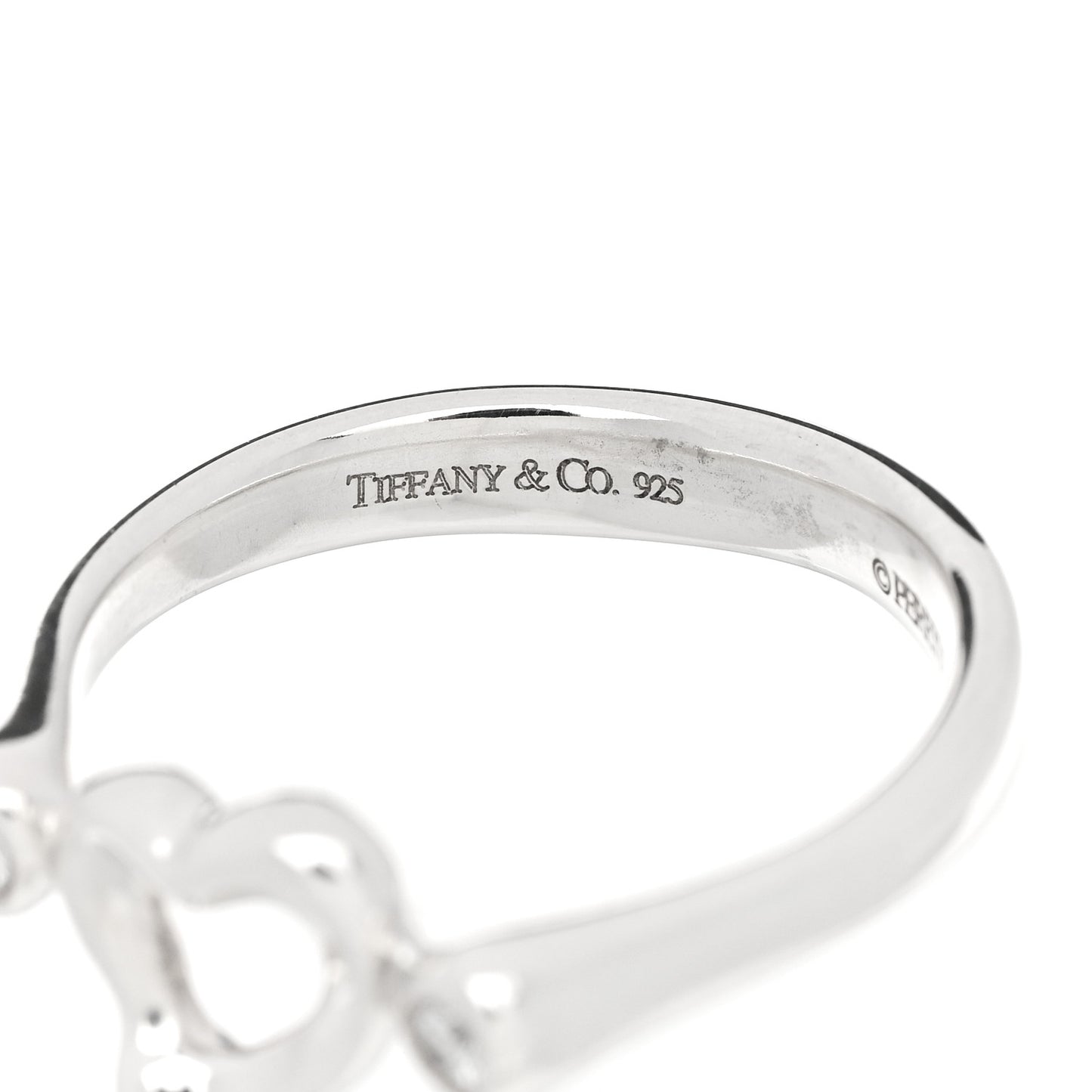 Sterling Silver Diamond Elsa Peretti Open Heart Ring 57 8