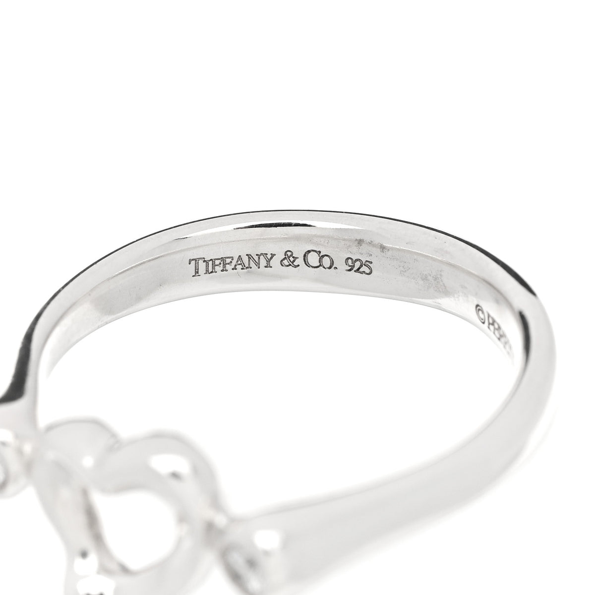 Tiffany Sterling Silver Diamond Elsa Peretti Open Heart Ring 57 8 4 of 5