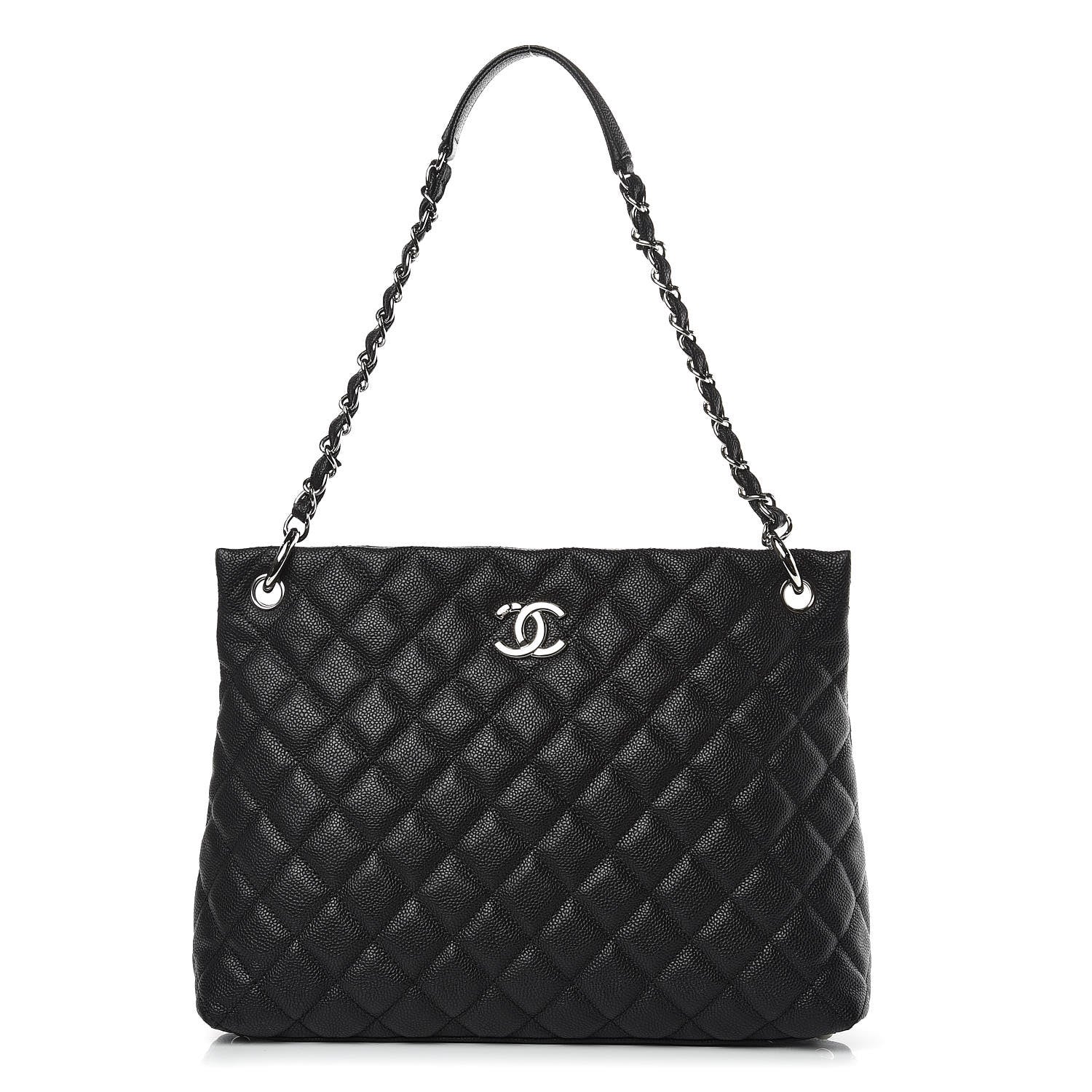 Chanel Caviar Quilted CC Shopping Tote Black 1 of 10