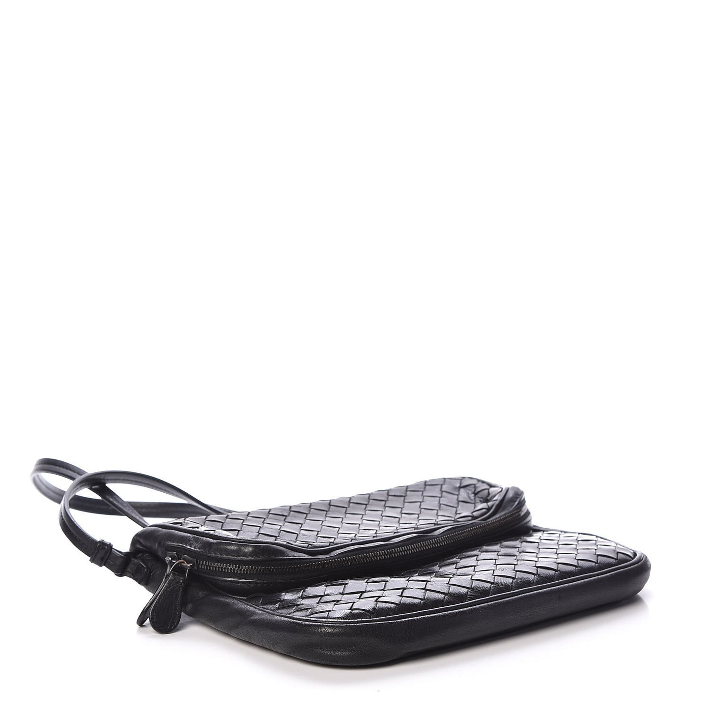 Nappa Intrecciato Crossbody Bag Black