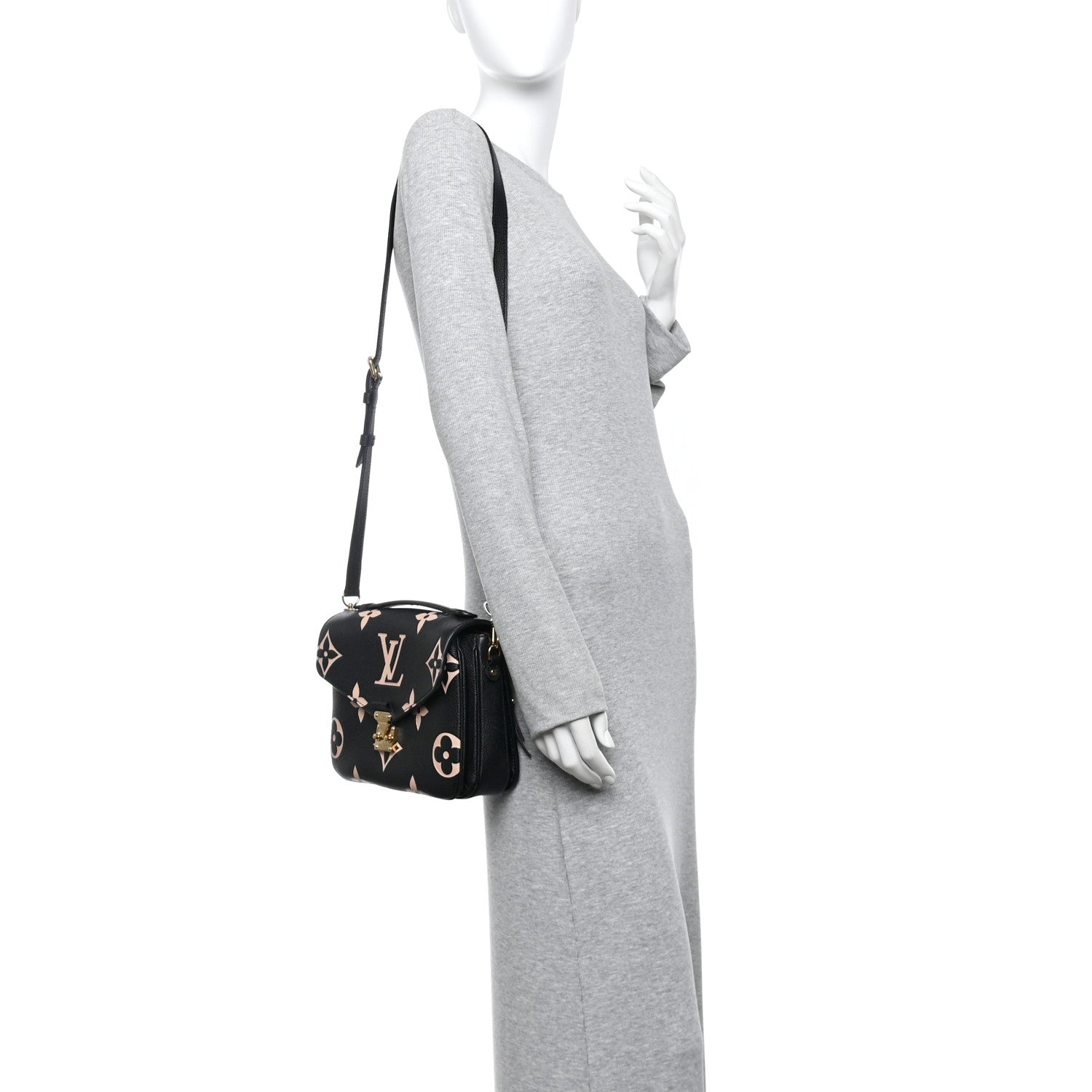 Louis Vuitton Empreinte Monogram Giant Pochette Metis Black Beige 2 of 11