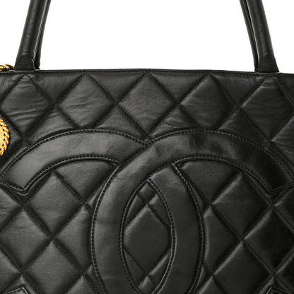 Chanel Lambskin Quilted Medallion Tote Black 9 of 17