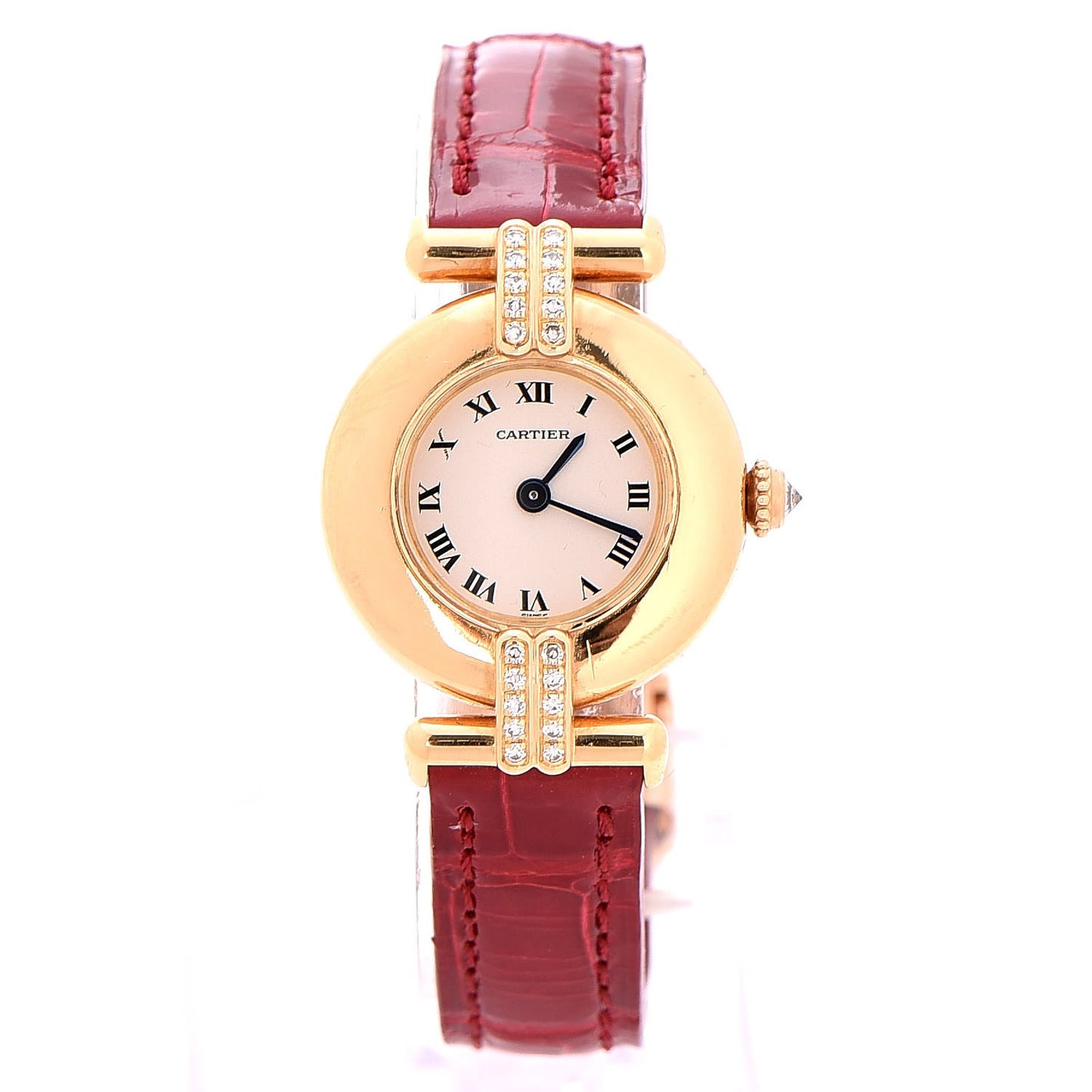 18K Yellow Gold Diamond Must de Colisee Quartz Watch Red