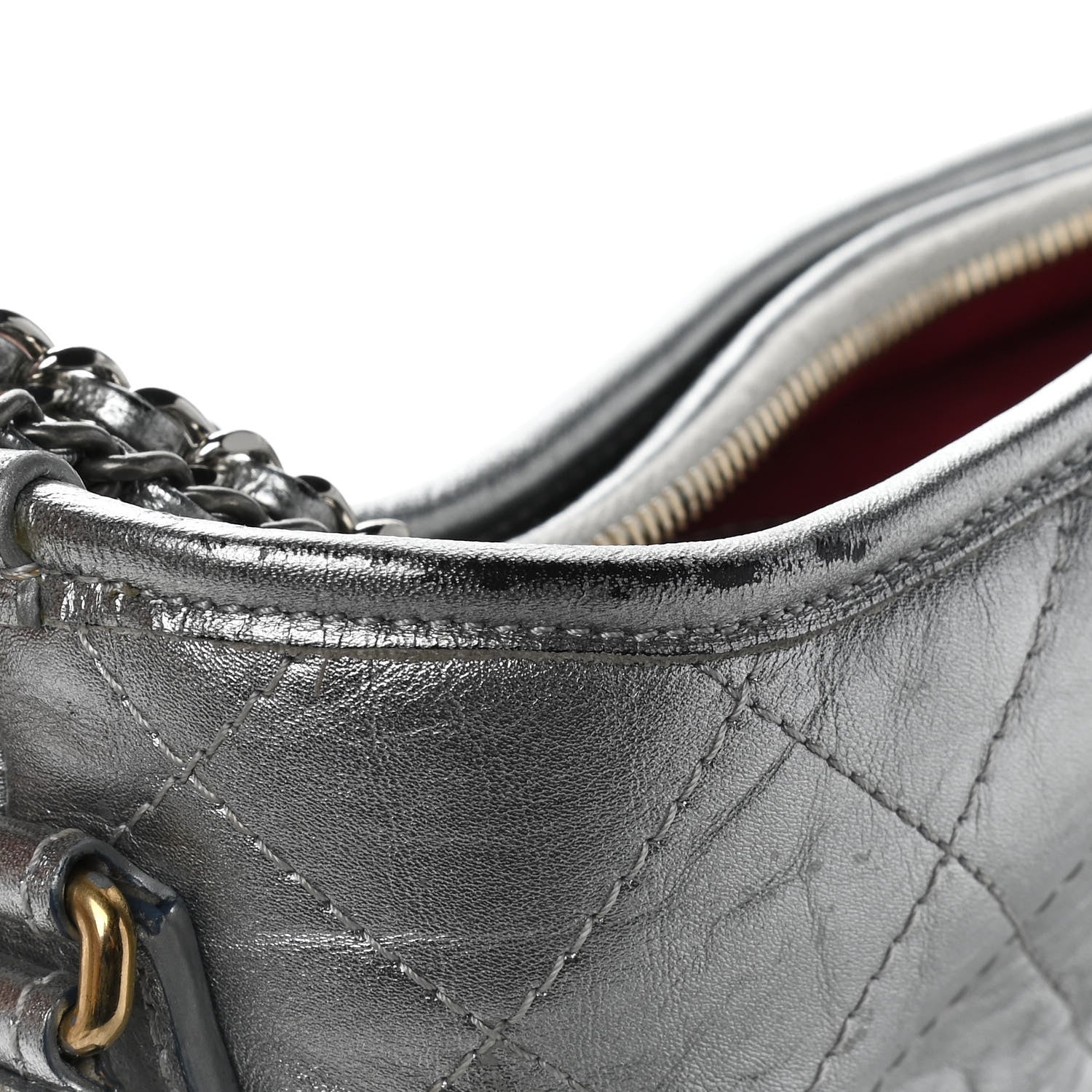 Chanel Metallic Aged Calfskin Quilted Medium Gabrielle Silver 12 of 13