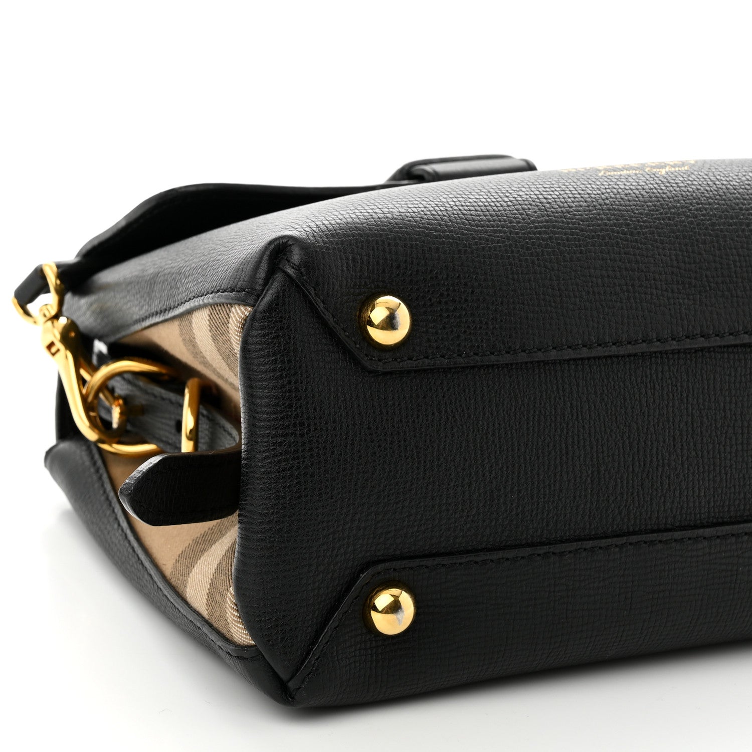 Burberry Derby Calfskin House Check Small Camberley Black 8 of 11