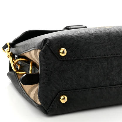 Burberry Derby Calfskin House Check Small Camberley Black 8 of 11