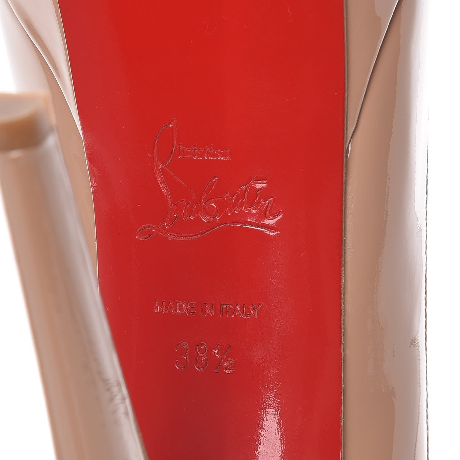Christian Louboutin Patent Banane 140 Pumps 38.5 Nude 6 of 10