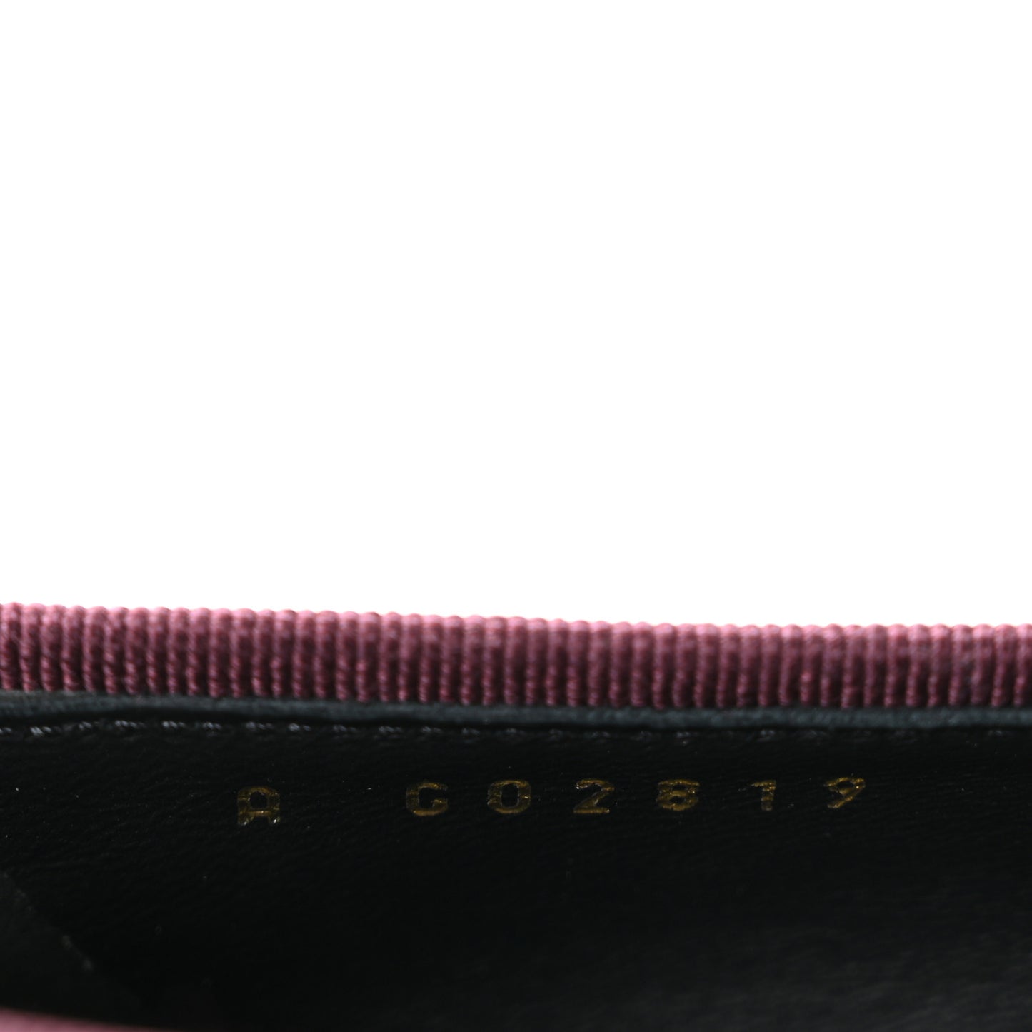 Patent Calfskin Crocodile Embossed Cap Toe CC Ballerina Flats 36.5 Dark Burgundy Black