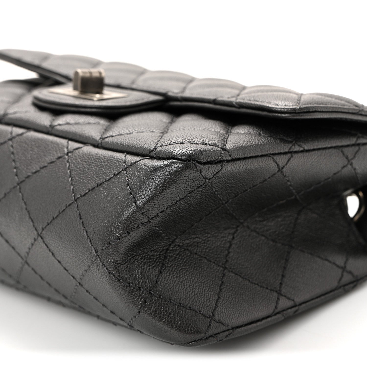 Chanel Goatskin Quilted 2.55 Reissue Mini Flap Dark Silver 9 of 10
