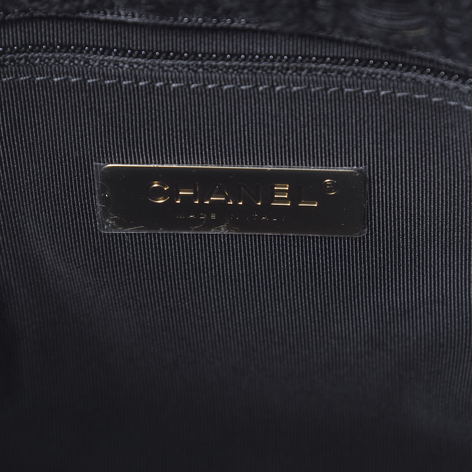 Chanel Tweed Quilted Medium 19 Flap Black Navy Gold 6 of 10