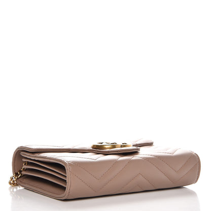 Gucci Calfskin Matelasse GG Marmont Chain Wallet Porcelain Rose 4 of 8