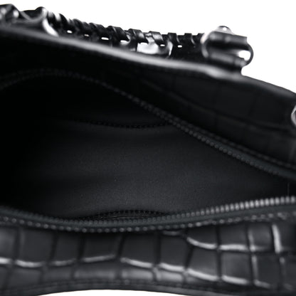 Balenciaga Semi Shiny Calfskin Crocodile Embossed Neo Classic Black Hardware Mini City Black 5 of 12