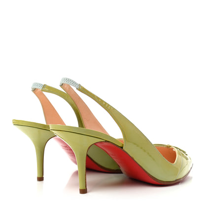 Christian Louboutin Patent Slingback Pumps 39.5 Green 4 of 13