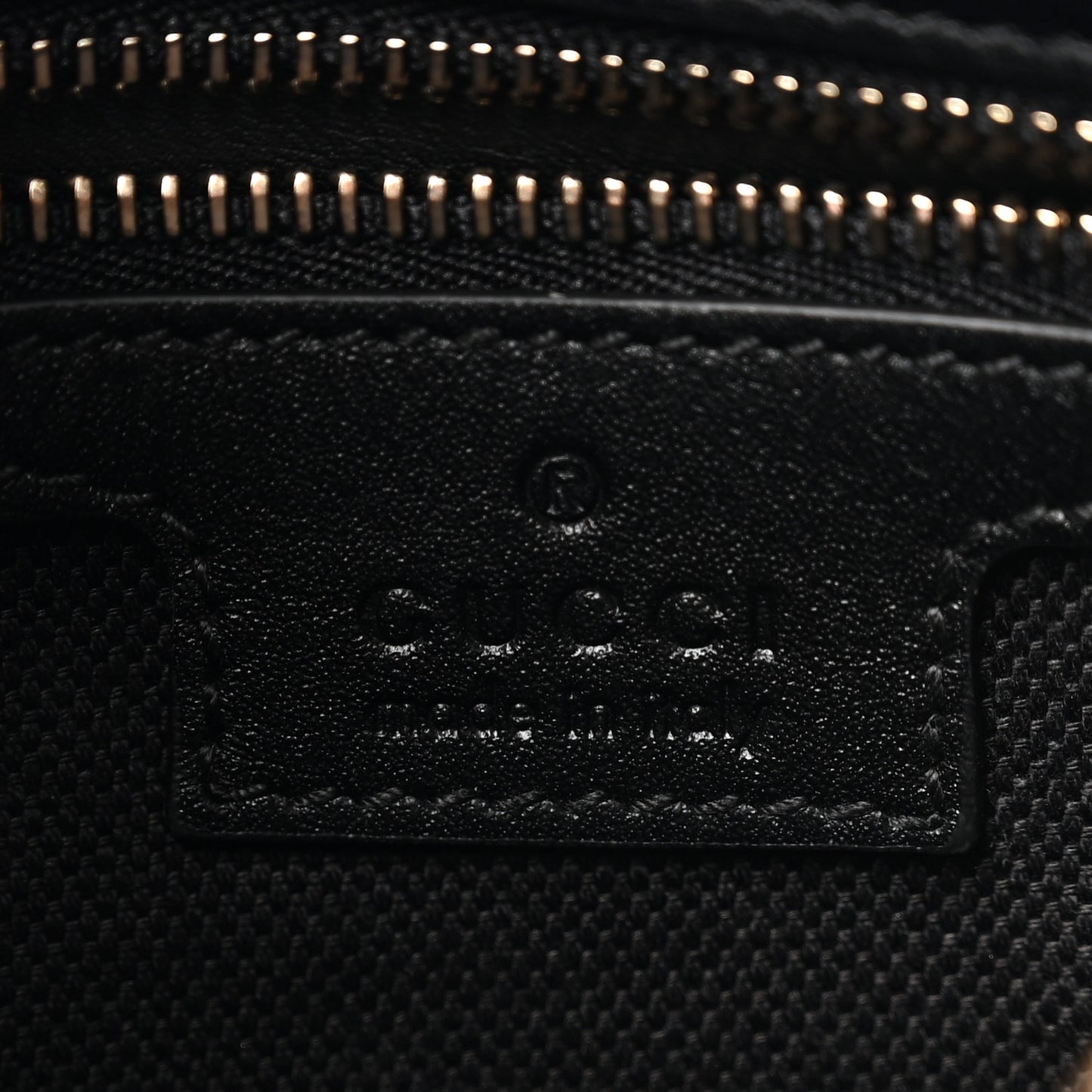 GG Calfskin Embossed Emblem Medium Half Moon Shoulder Bag Black