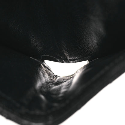 Saint Laurent Grain De Poudre Matelasse Chevron Monogram Zipped Card Case Black 6 of 9