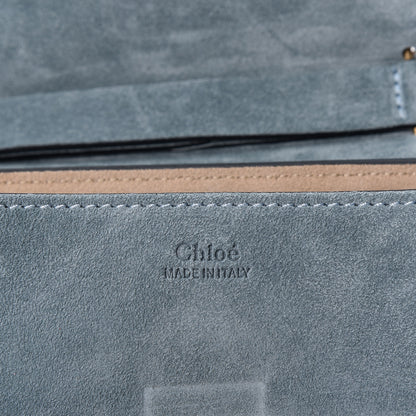 Chloe Suede Smooth Calfskin Mini Drew Shoulder Bag Cloudy Blue 5 of 8