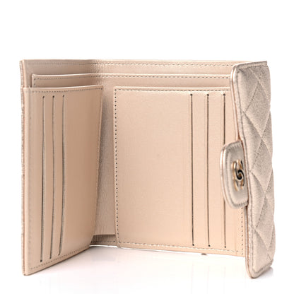 Chanel Metallic Lambskin Quilted Compact Flap Wallet Gold 4 of 8