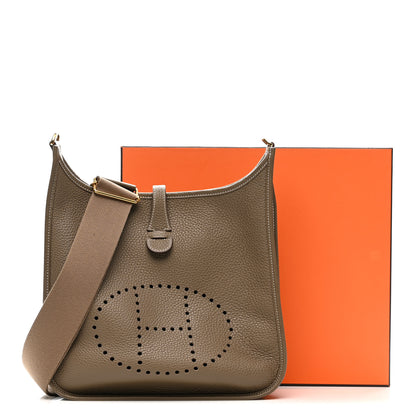 Hermes Taurillon Clemence Evelyn III PM Etoupe 11 of 11