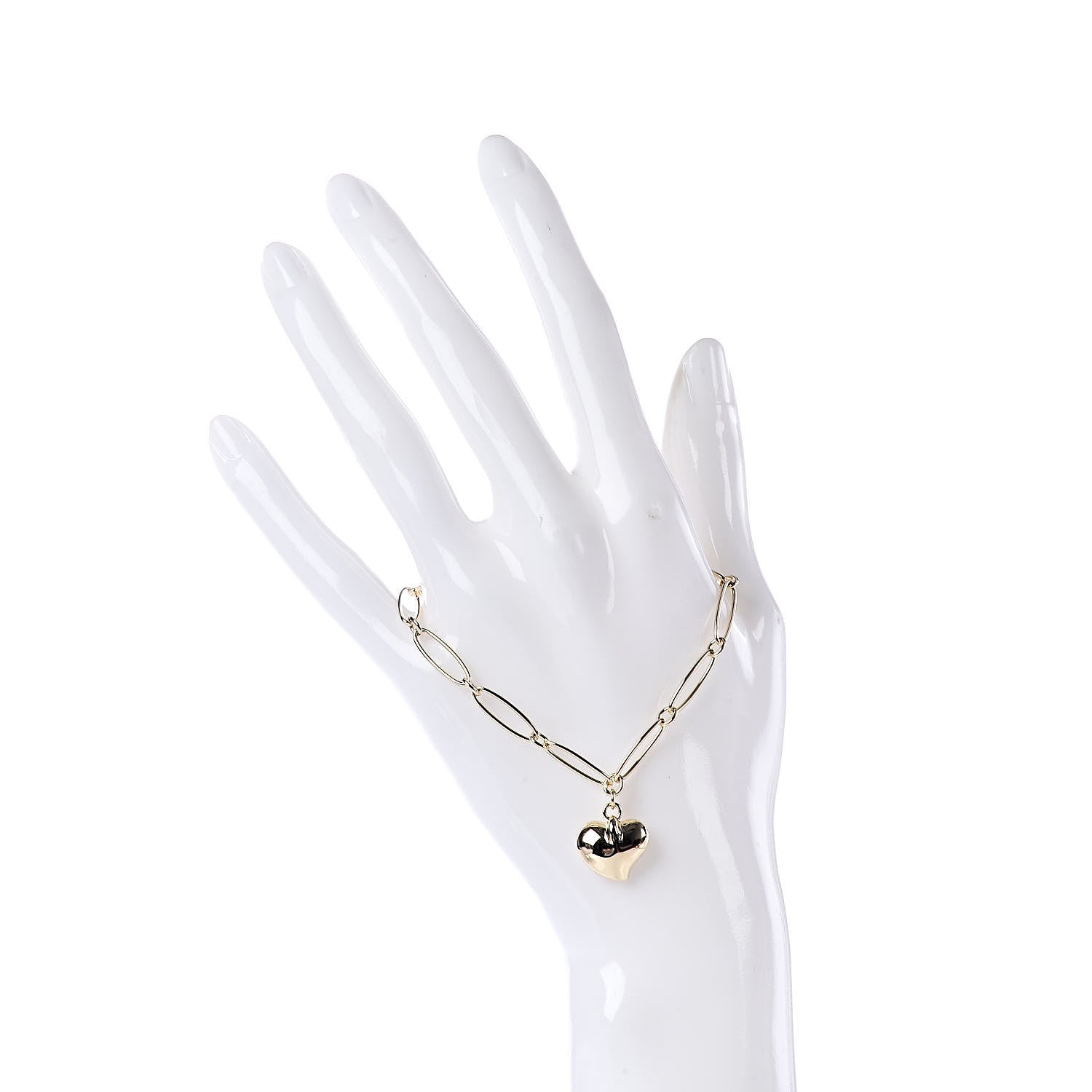 Tiffany 18K Yellow Gold Elsa Peretti Full Heart Charm Bracelet 2 of 5