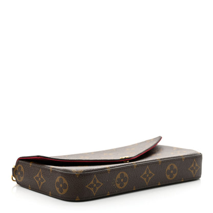 Louis Vuitton Monogram Pochette Felicie Chain Wallet Fuchsia 5 of 15