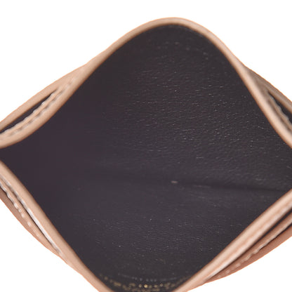 Saint Laurent Grain De Poudre Monogram Credit Card Case Dark Beige 5 of 7