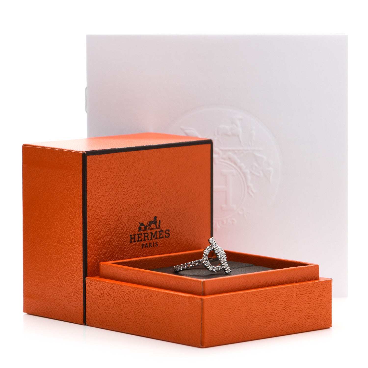 Hermes 18K White Gold Diamond Finesse Ring 52 6 5 of 5