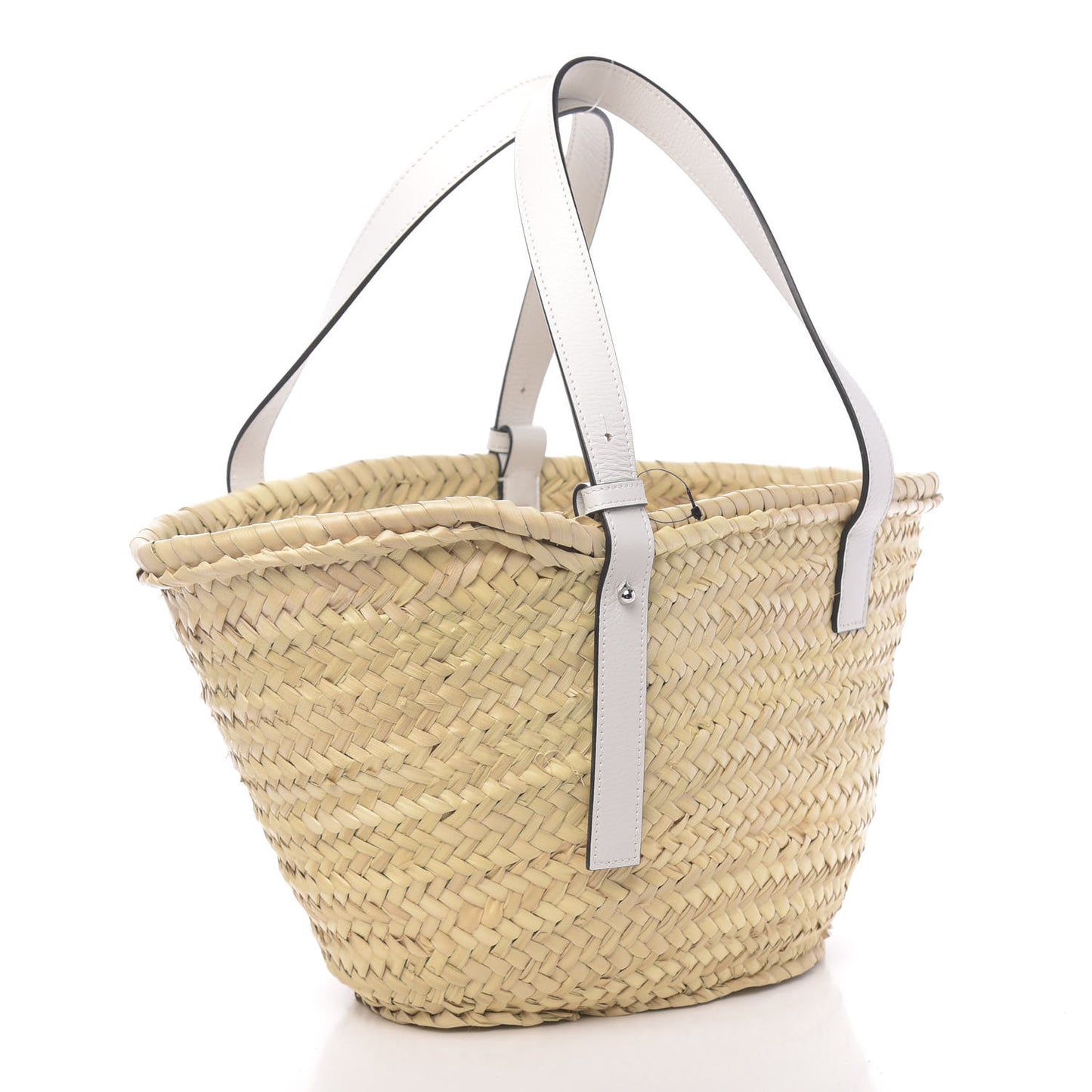 Raffia Basket Tote Bag Natural White