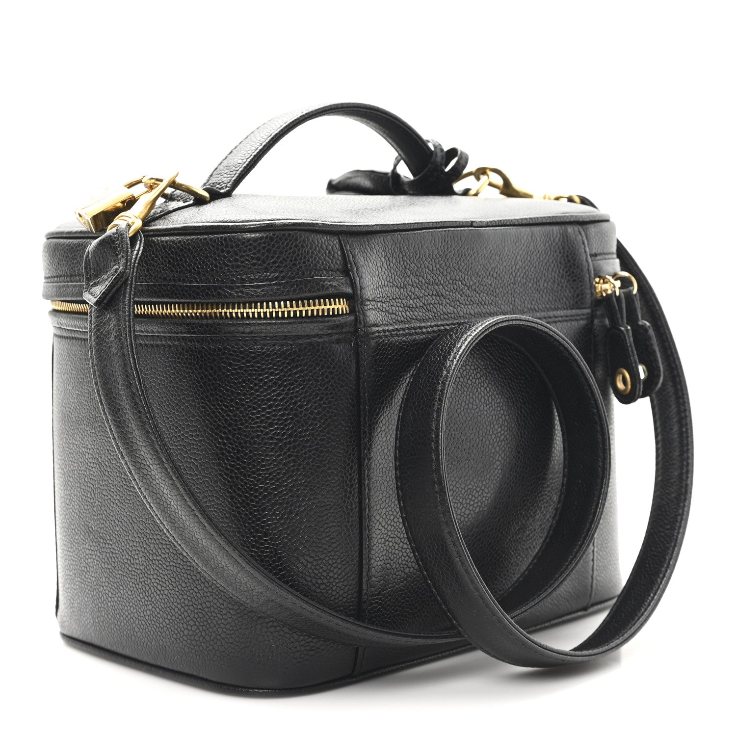 Chanel Caviar CC Vanity Train Case Black 3 of 10