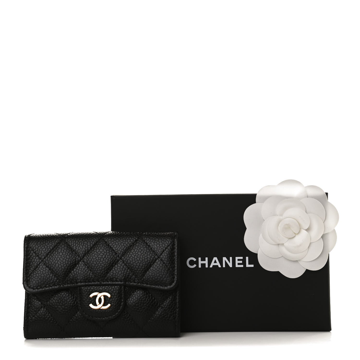Chanel Caviar Quilted Flap Card Holder Wallet Black 11 of 11