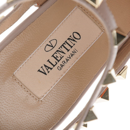 Valentino Garavani Calfskin Nappa Rockstud Ankle Strap 100mm Pumps 36 Orange Poudre 8 of 9