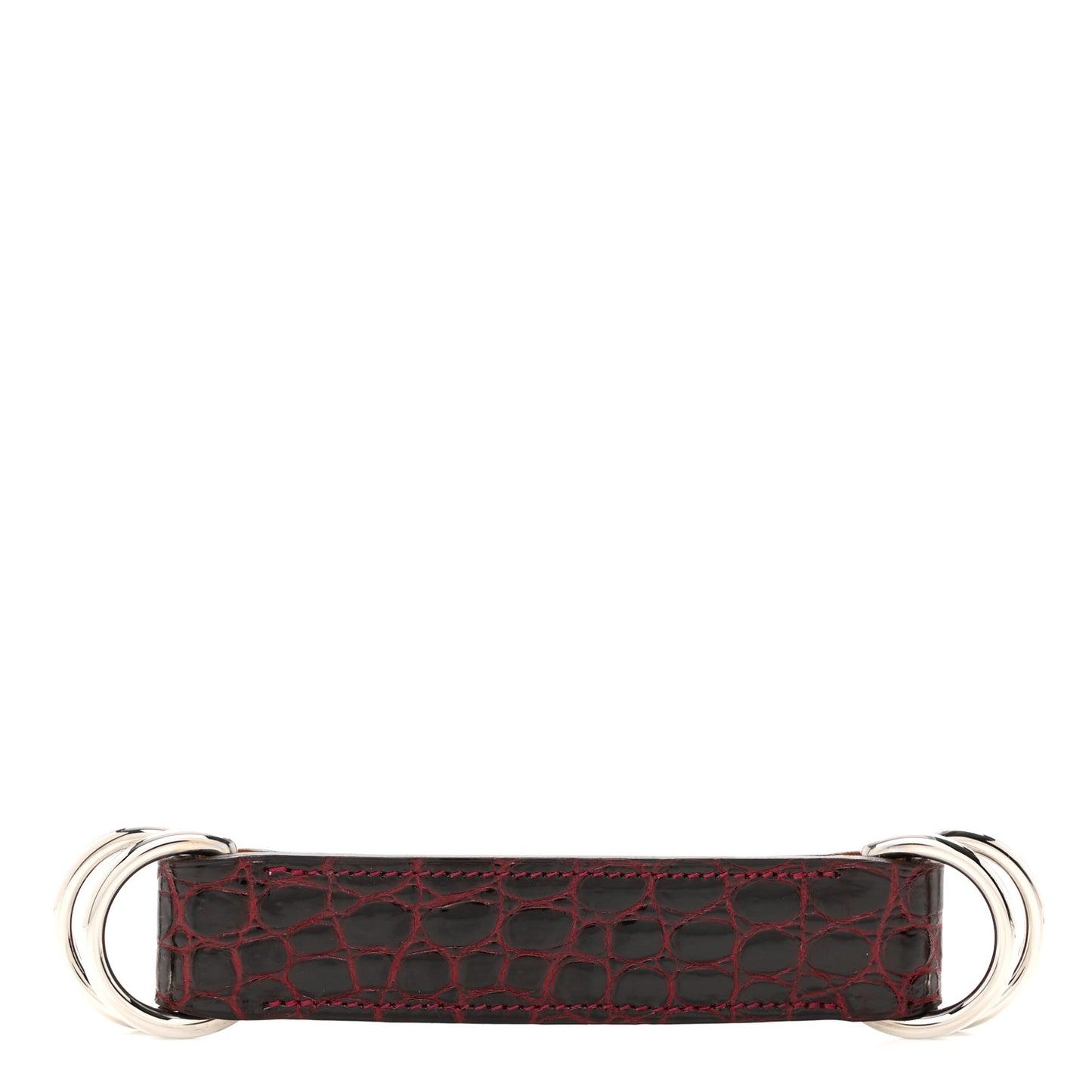 Shiny Porosus Crocodile Romance Scarf Ring Rouge H