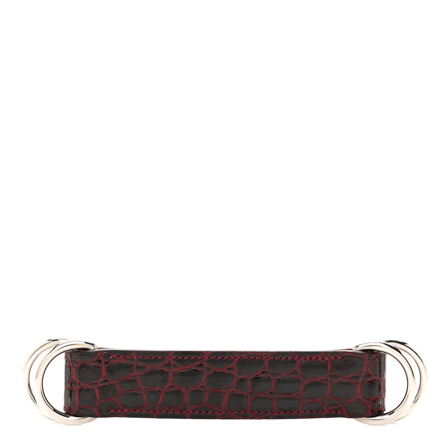 Hermes Shiny Porosus Crocodile Romance Scarf Ring Rouge H 1 of 5