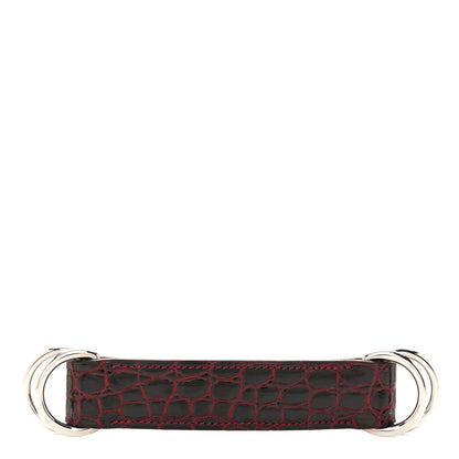 Hermes Shiny Porosus Crocodile Romance Scarf Ring Rouge H 1 of 5