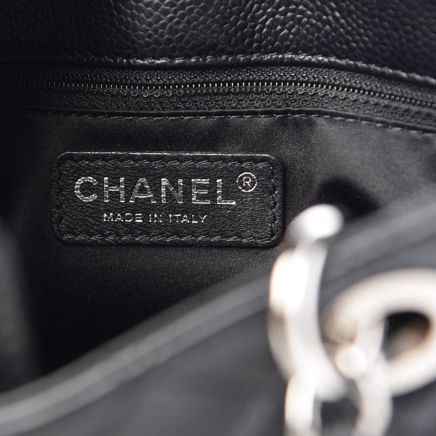 Caviar Quilted Petit Shopping Tote PST Black