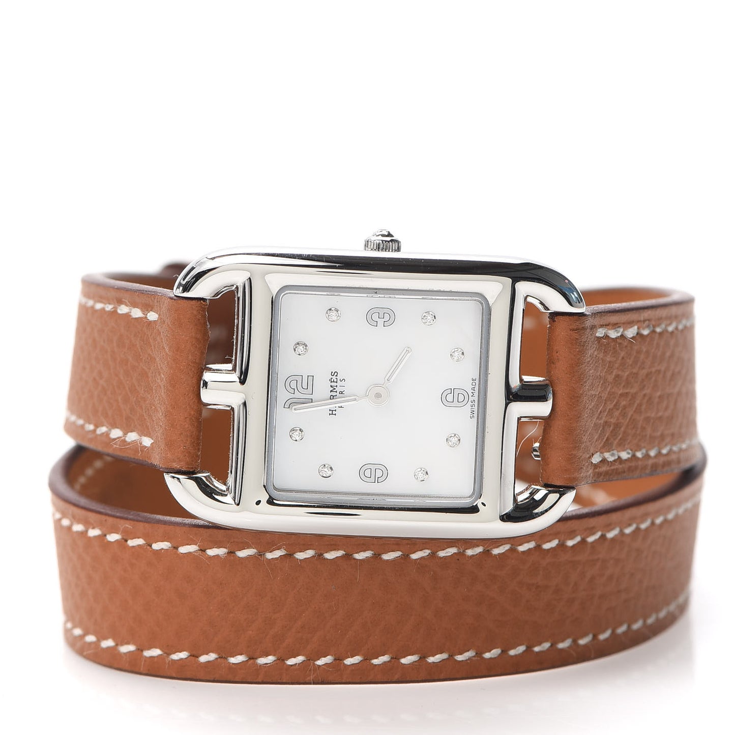 Stainless Steel Epsom Diamond Mother of Pearl 23mm Cape Cod Double Tour Quartz Watch Gold