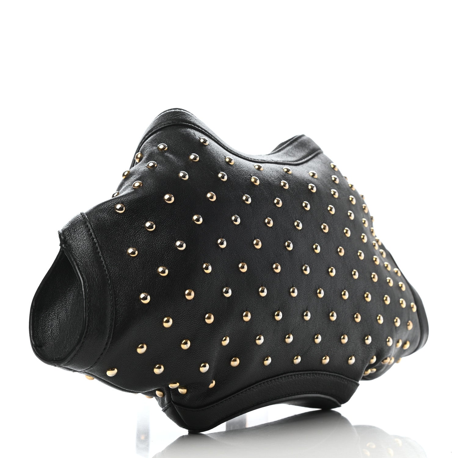 Alexander McQueen Calfskin Studded De Manta Clutch Black 3 of 9