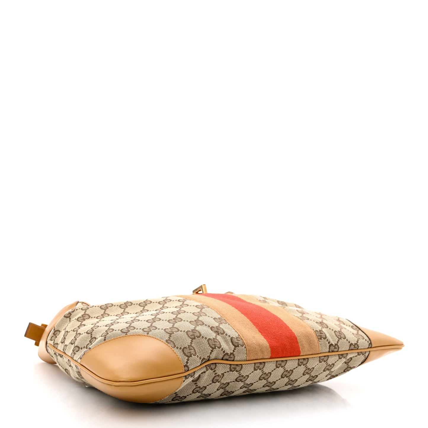 Monogram Lobster Clasp Jackie O Hobo Red Beige