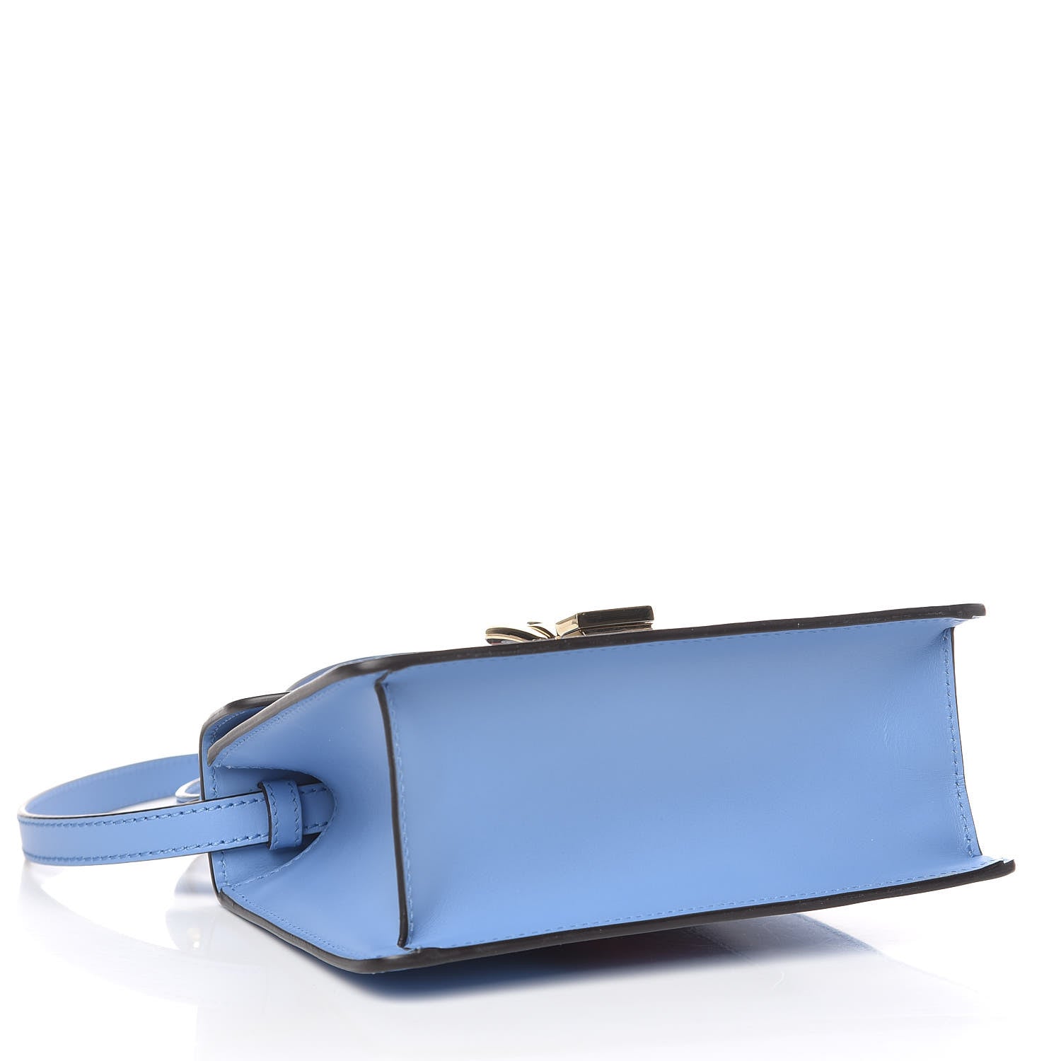 Gucci Vitello Fontanella Web Mini Sylvie Top Handle Bag Clear Sky Blue 4 of 12