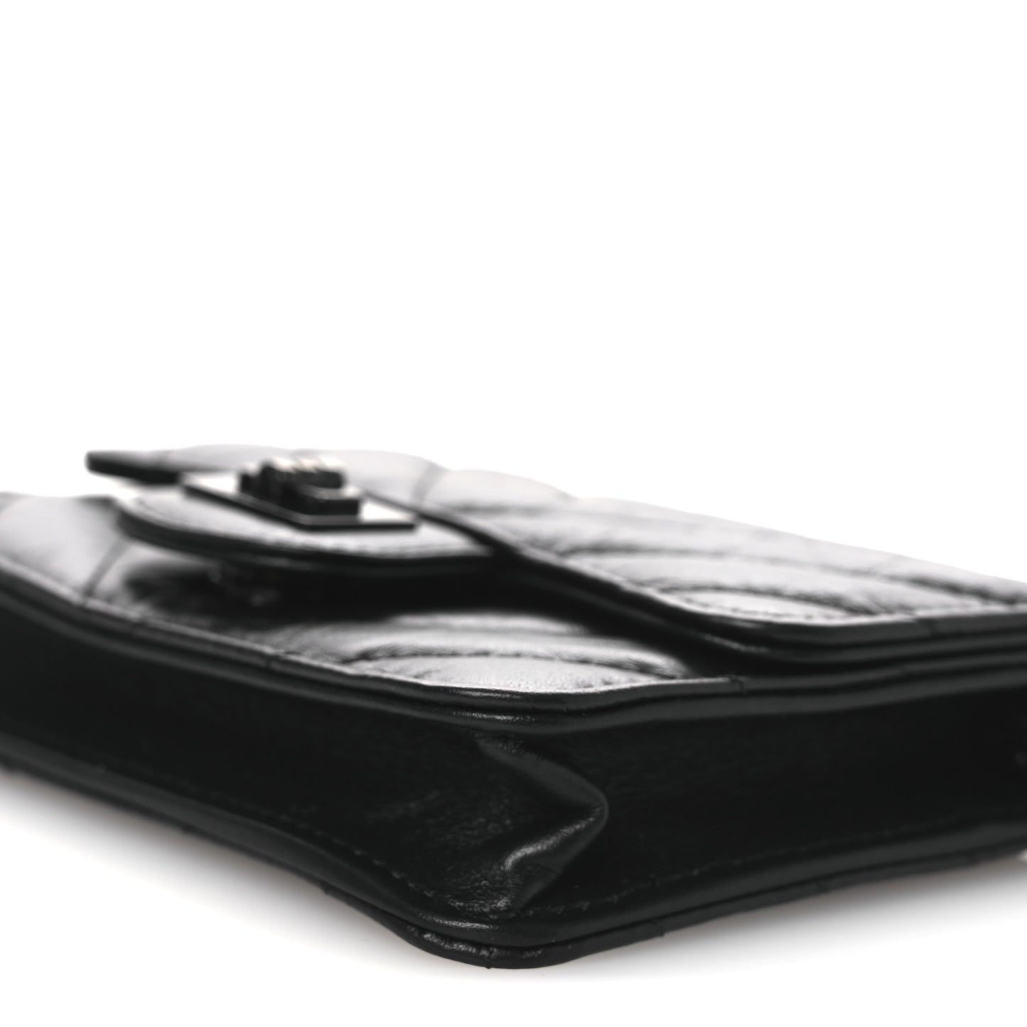 Aged Calfskin Chevron Quilted Reissue Belt Bag So Black