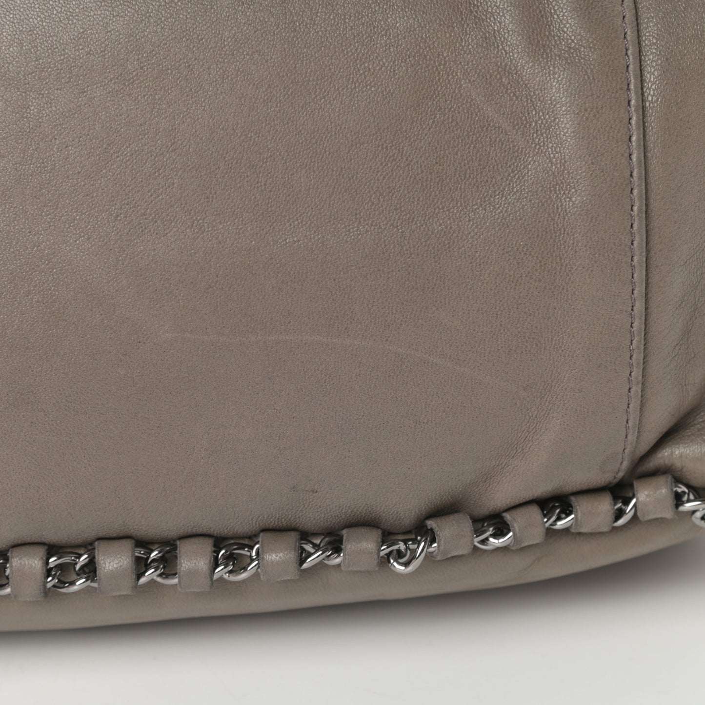 Lambskin Chain Hobo Grey