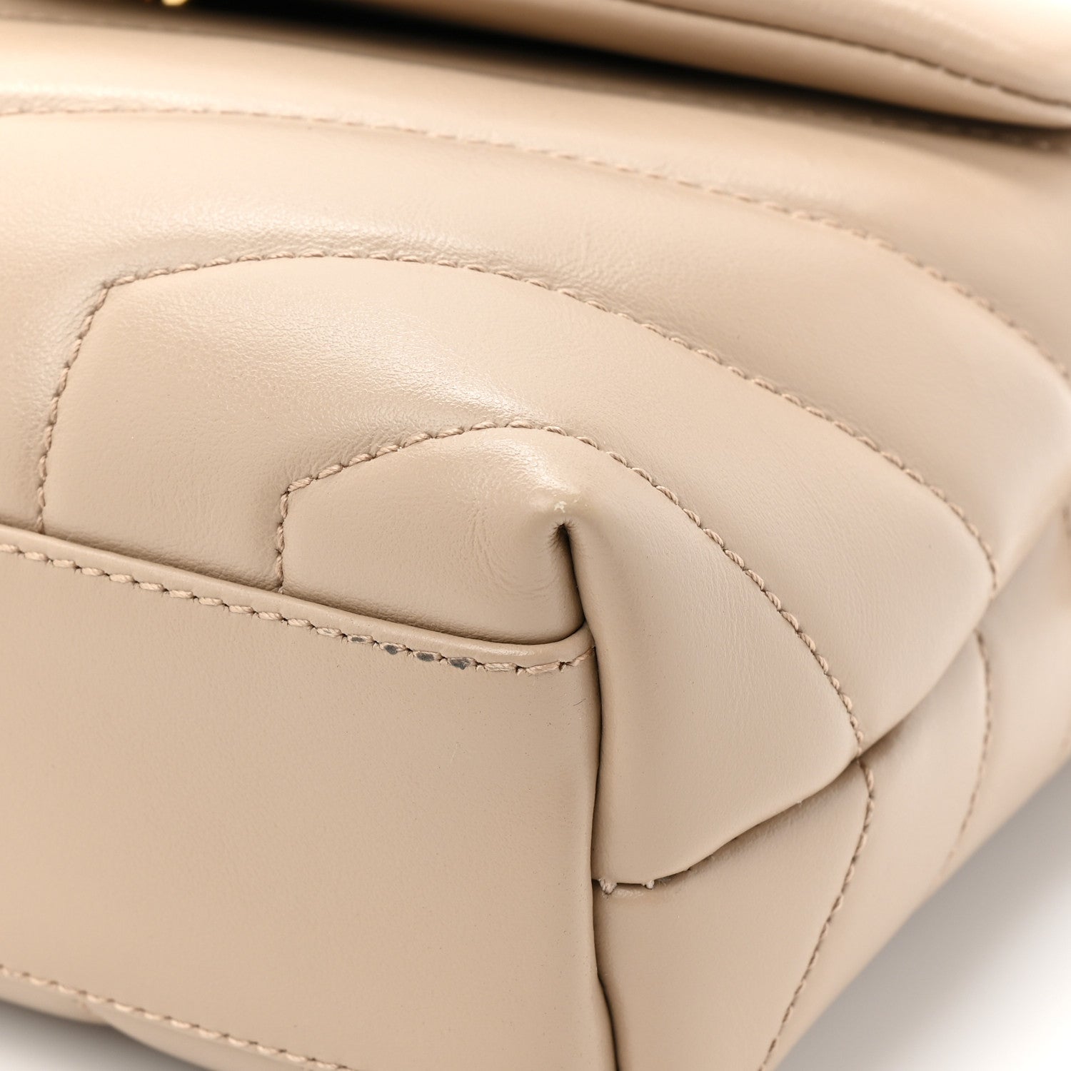 Saint Laurent Calfskin Y Quilted Monogram Toy Loulou Crossbody Bag Dark Beige 12 of 13