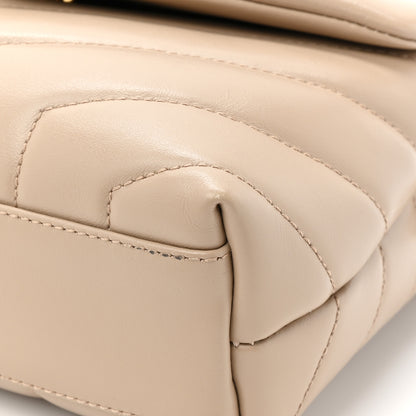 Saint Laurent Calfskin Y Quilted Monogram Toy Loulou Crossbody Bag Dark Beige 12 of 13