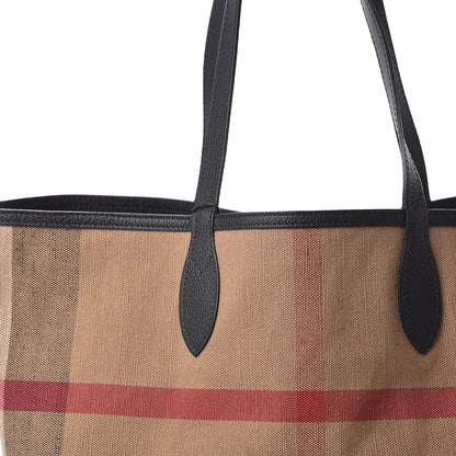 Burberry Coated Canvas Mega Check Medium Doodle Tote Black 15 of 16