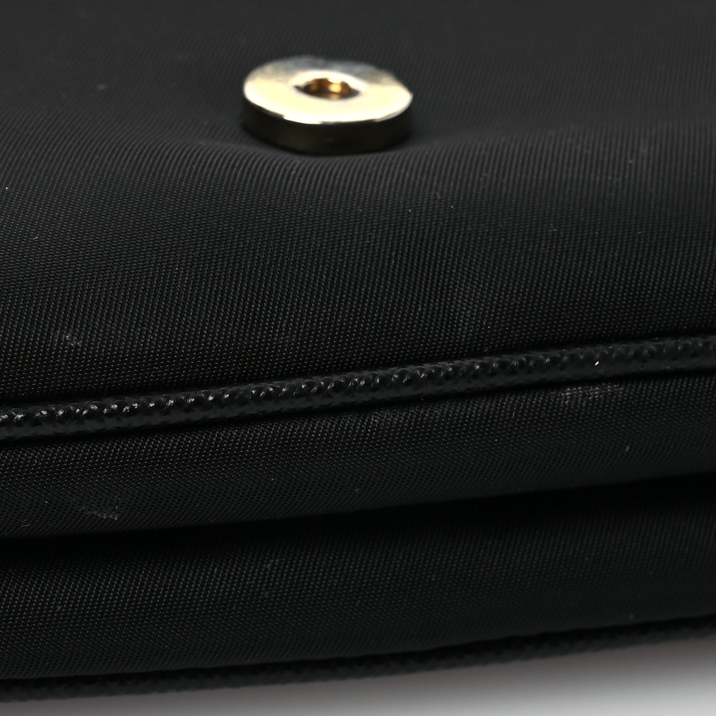 Saffiano Tessuto Nylon Chain Shoulder Bag Black