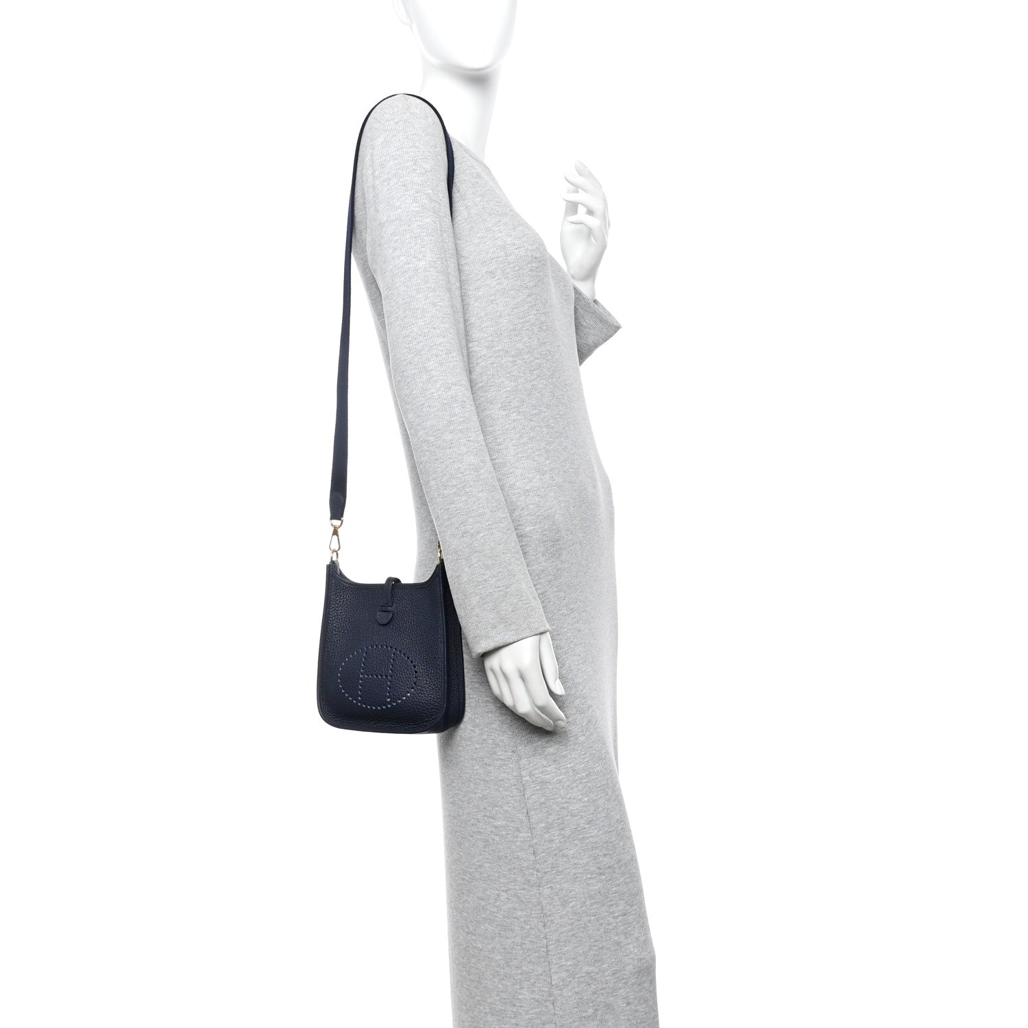 Hermes Taurillon Clemence Evelyne TPM Bleu Nuit 2 of 12